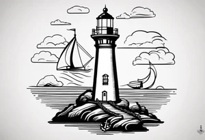 Lighthouse and anchor that says "my beacon, my anchor" tattoo idea