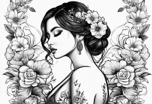 "Love yourself first"  with flowers tattoo idea