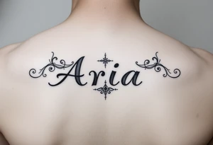 Minimal name Aria tattoo idea