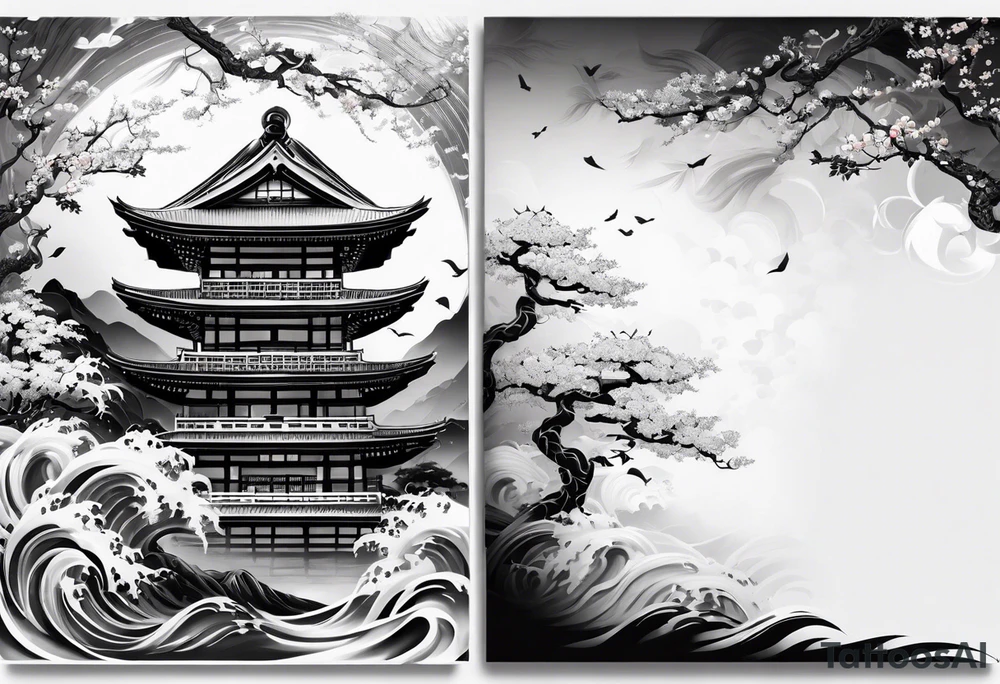 japanese sleeve tattoo with swirly elements tattoo idea
