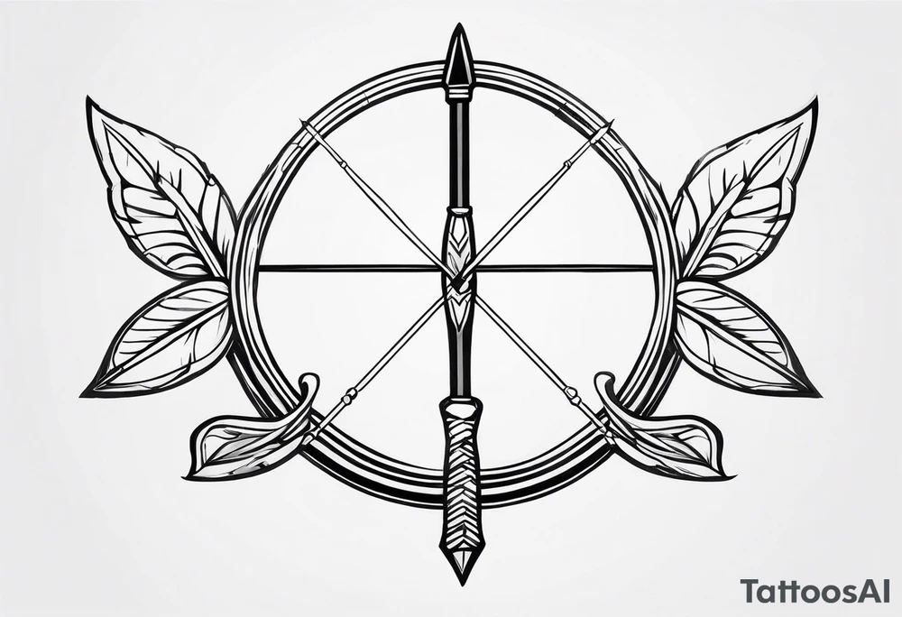 Traditional Bow and Arrow tattoo idea