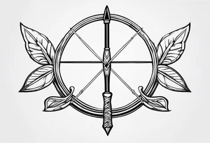 Traditional Bow and Arrow tattoo idea