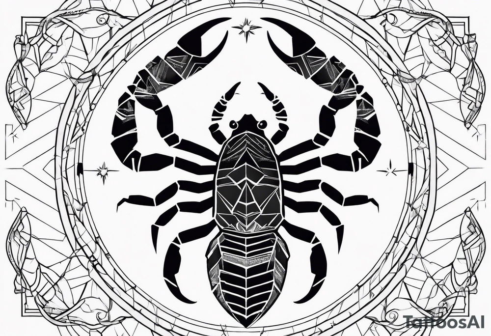 Feminine scorpion with scorpio constellation tattoo idea
