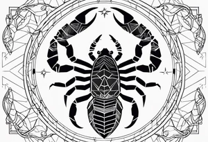Feminine scorpion with scorpio constellation tattoo idea