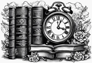 Stack of books with reference to time tattoo idea