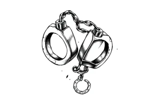 chicano style peice with broken handcuffs tattoo idea