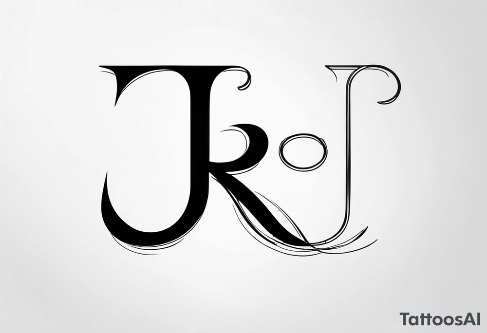 Letter J and letter R close together tattoo idea