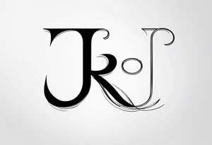 Letter J and letter R close together tattoo idea