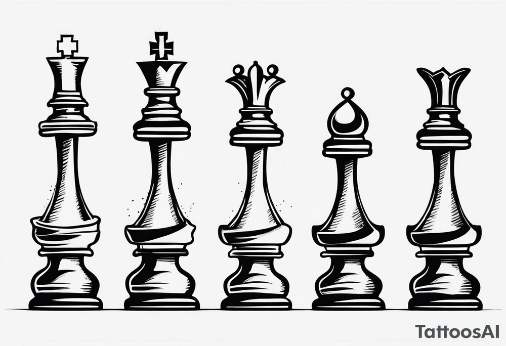 chess pieces spiritual tattoo idea