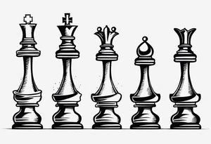chess pieces spiritual tattoo idea