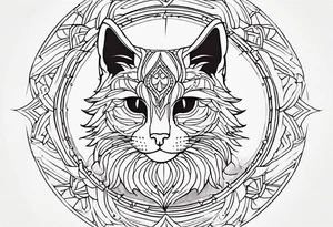 Cat mandala tattoo idea