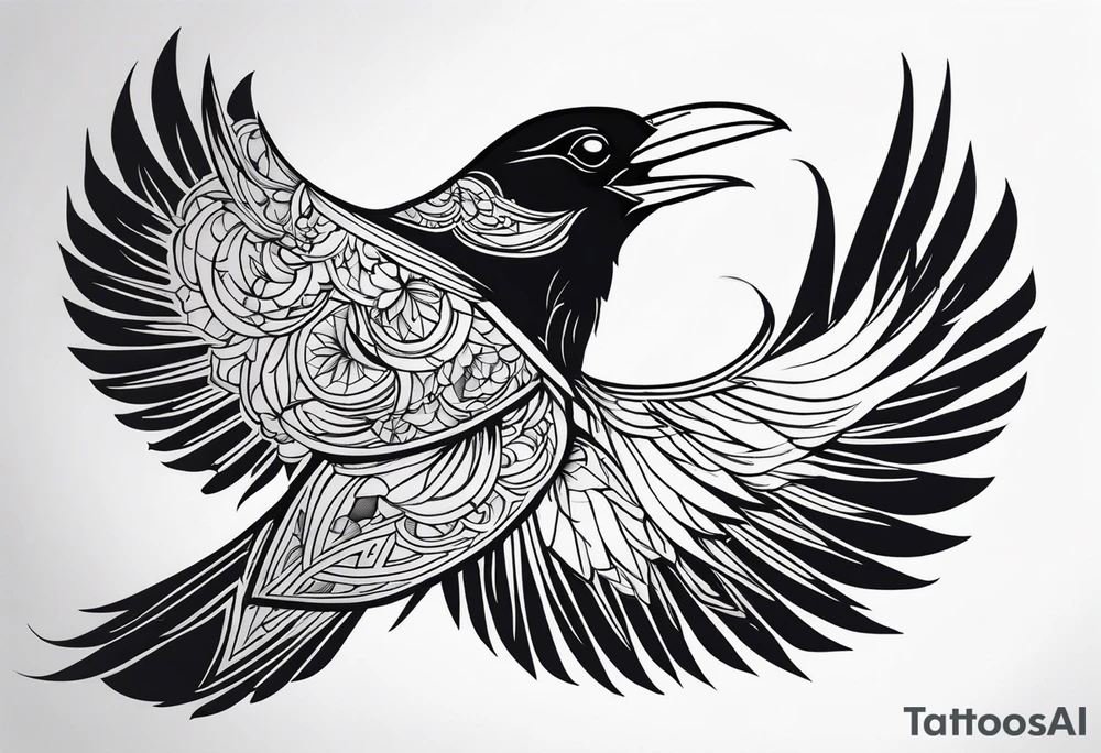 Raven tattoo idea