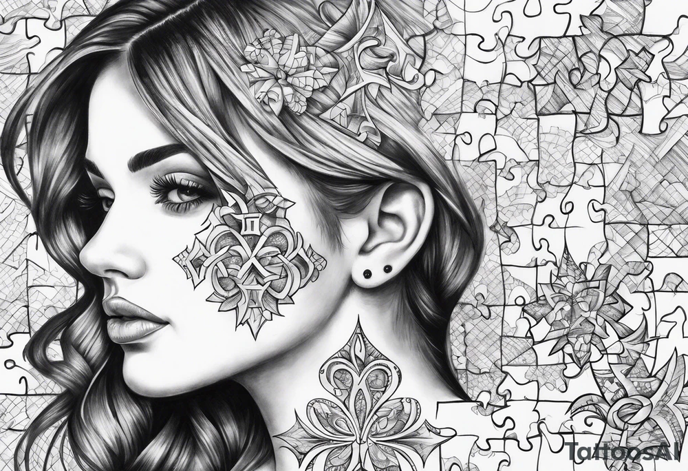 Autism puzzle piece tattoo idea
