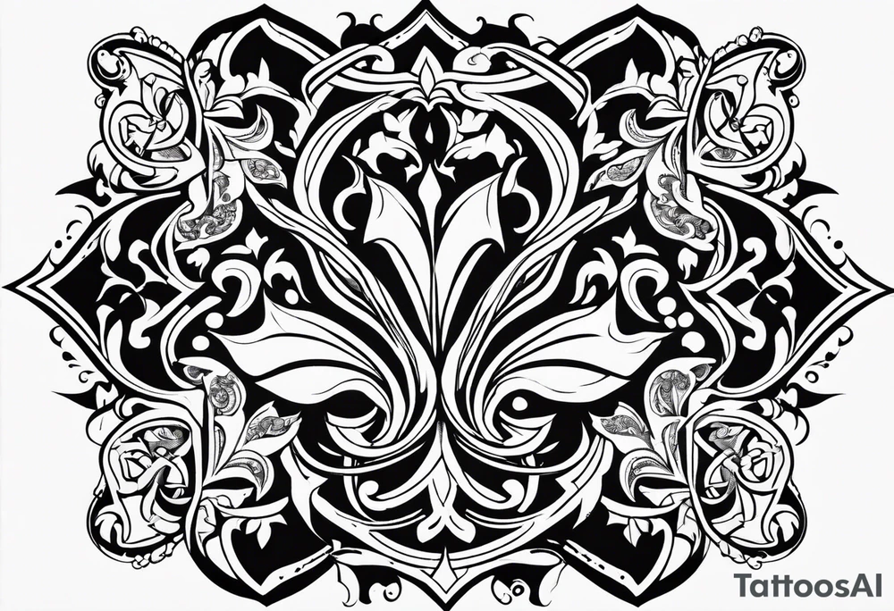 Fleur de lys celtique en flamme tattoo idea