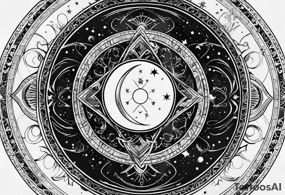 Astrology, Gemini, Natal Chart, angelic, soul mates, vision, planetary, ying yang, the moon, third eye, armband tattoo idea