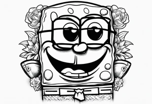 Funny spongebob tattoo idea