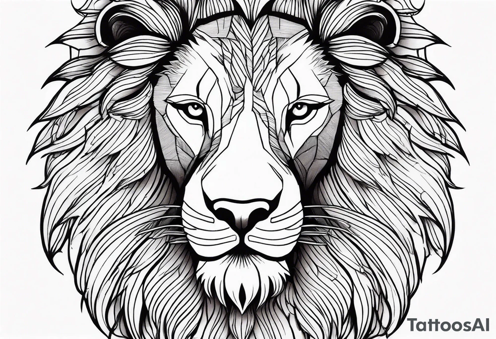 powerful majestic lion, close-up tattoo idea