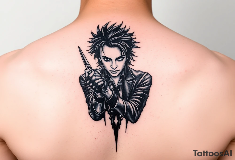 Edward scissorhands reflection off his scissorhands tattoo idea