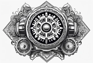 Gear knob and money and fire tattoo idea
