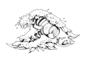 Roaming waves tattoo idea