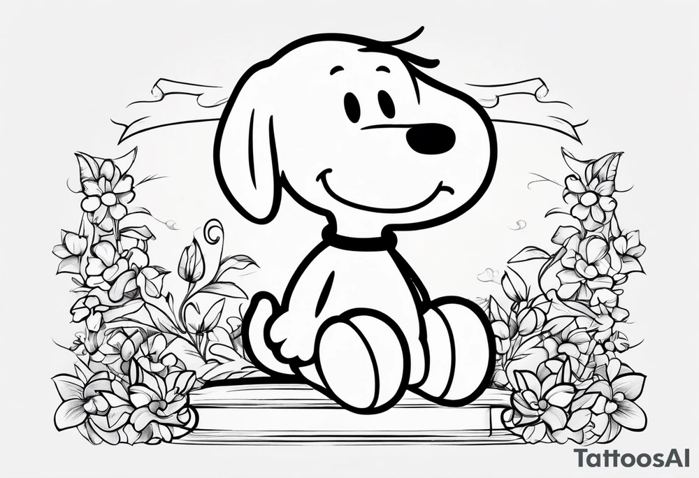 snoopy 2000s design tattoo idea