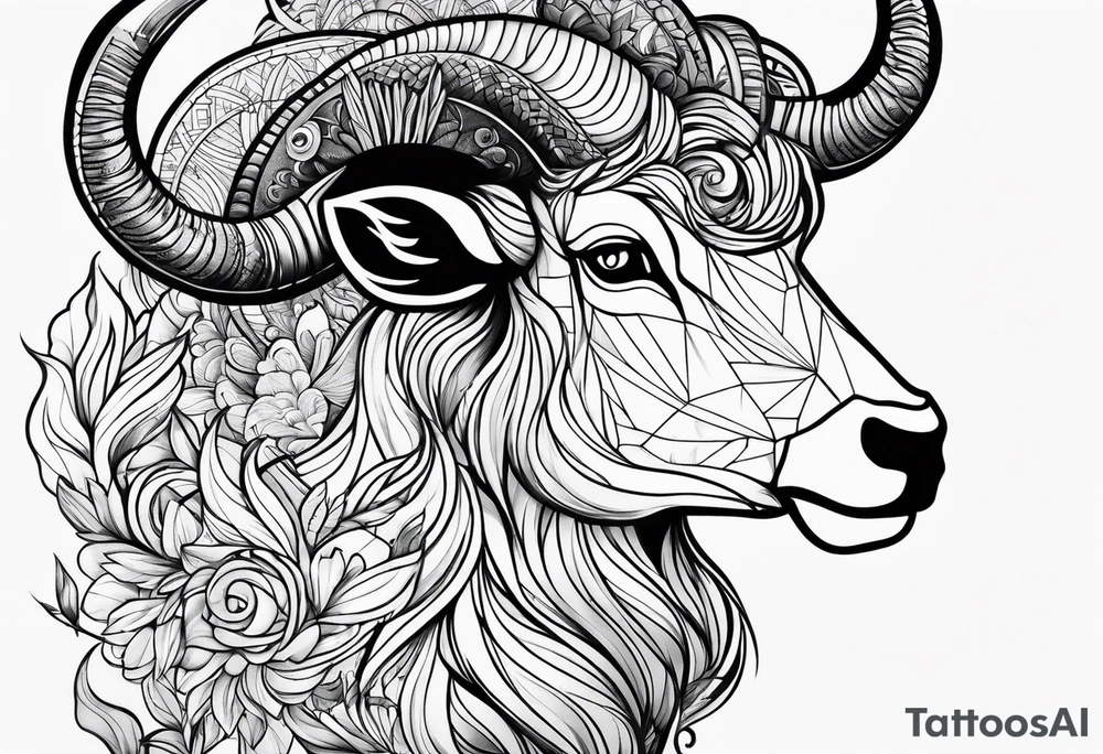 Aries fire trippy tattoo idea