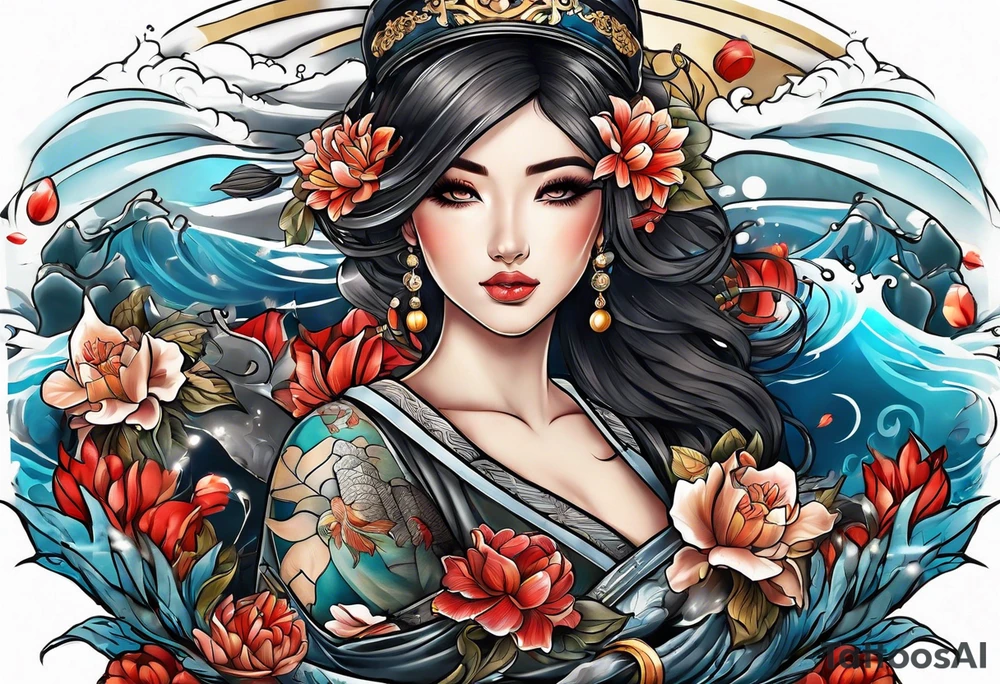 Marine memorial sleeve tattoo idea