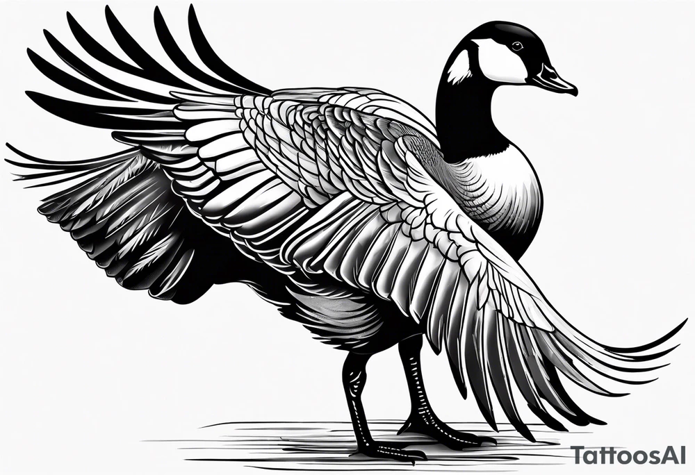 canadian goose dancing tattoo idea
