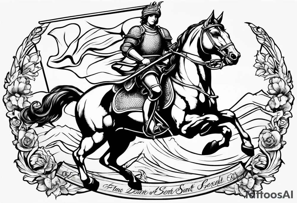 flag of saint george impailed on a lance tattoo idea