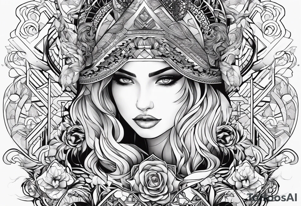 Immagine con acchiappa sogni e doppia personalità tattoo idea Immagine con acchiappa sogni e doppia personalità tattoo idea