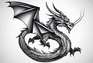 Origami dragon tattoo idea