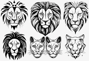 Lion with cat tattoo idea