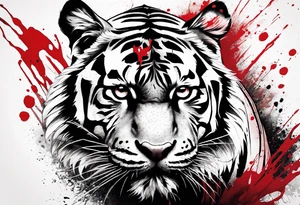 Tiger covered in blood tattoo idea