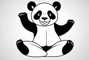 Panda in Yoga Pose tattoo idea