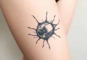 A wound revealing a robotic inside under the skin tattoo idea