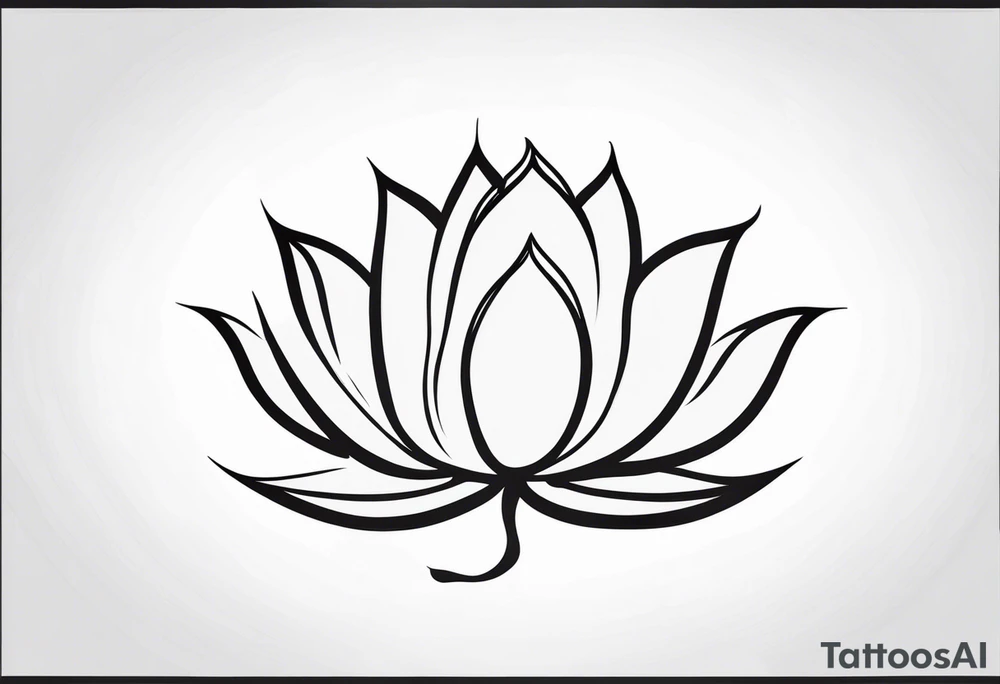 white lotus flower outline tattoo idea