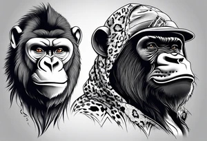 A gorilla, cheetah, rhino, rat tattoo idea