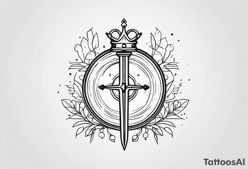 Sword, crown, distance love, science tattoo idea