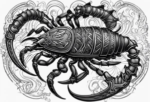 futuristic scorpion henna tattoo idea