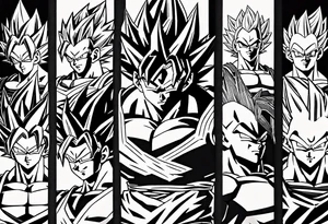 Back tattoo, Dragon ball z, dragon ball, goku, vegeta, gogeta, frieza, cell, gohan, trunks, buu tattoo idea