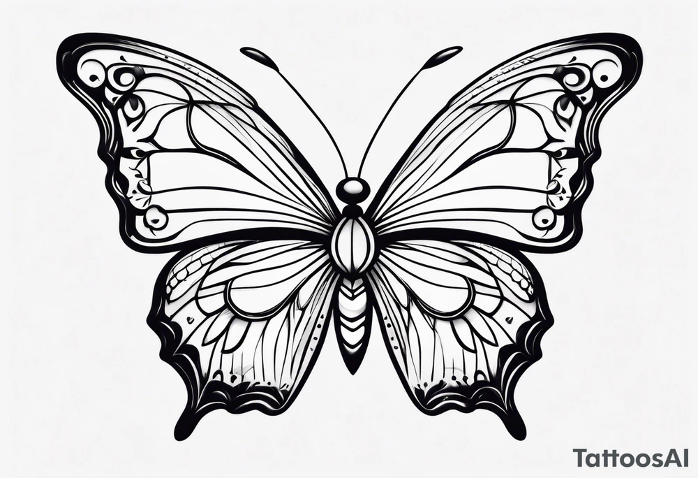 Borboleta minimalista tattoo idea