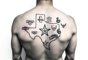 Combine all athletics Houston team logos into one nice one giant Texas tattoo idea