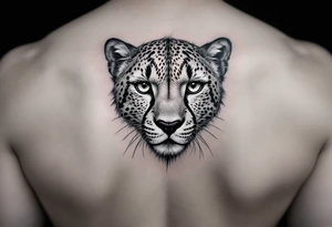 cool cheetah tattoo with the number 62 tattoo idea