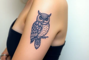 powerful, owl tattoo idea