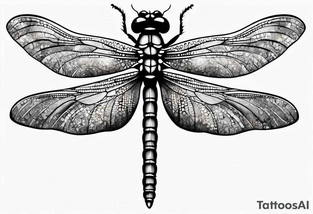 Dragonfly with a body made of a wrench tattoo idea