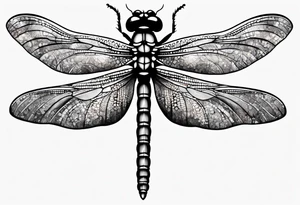 Dragonfly with a body made of a wrench tattoo idea