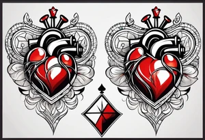 Heart with click in middle hands on 8 and 5 tattoo idea