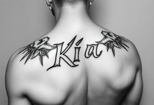 Gangsta style tattoo that says kia tattoo idea