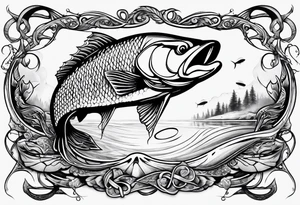 Fishing with an infinity sign tattoo idea