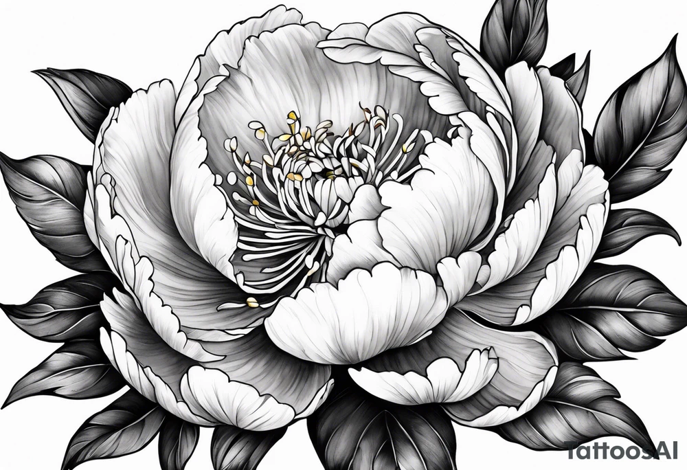 A stemless peony tattoo idea